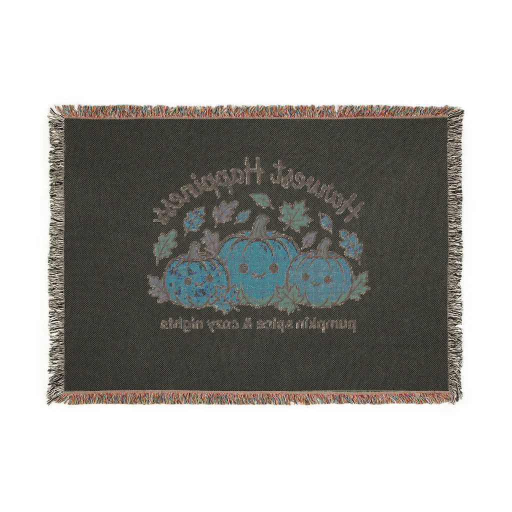 Harvest Happiness Woven Blanket — Pumpkin Spice Cozy Fall Throw