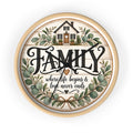 Family Wall Clock — ‘Family: where life begins & love never ends’ Rustic Home Decor