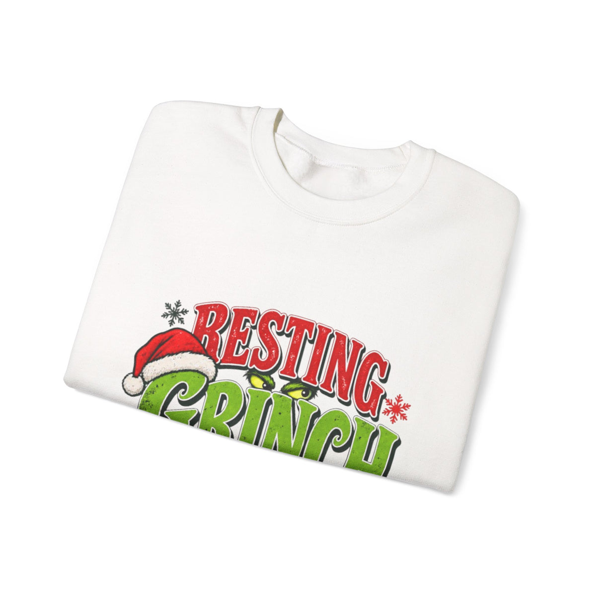 Crewneck Sweatshirt — "Resting Grinch Face" Christmas Graphic
