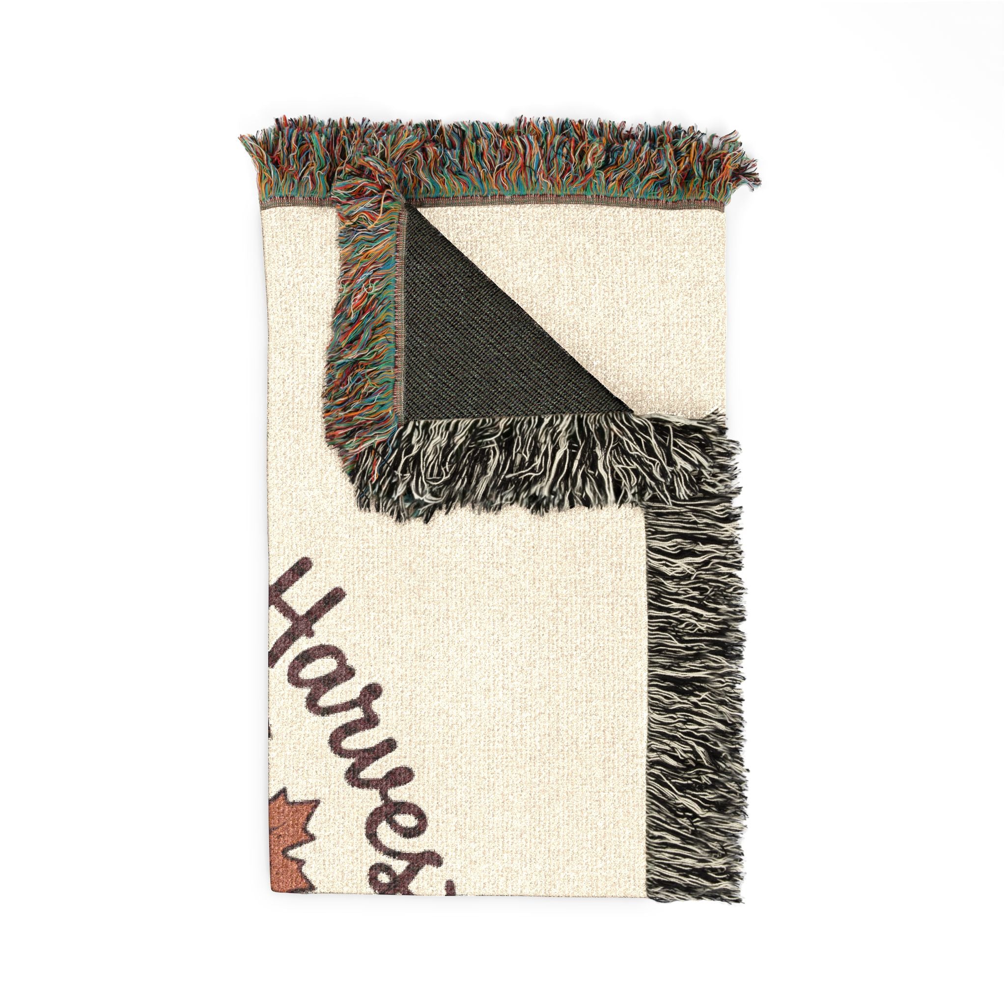 Harvest Happiness Woven Blanket — Pumpkin Spice Cozy Fall Throw