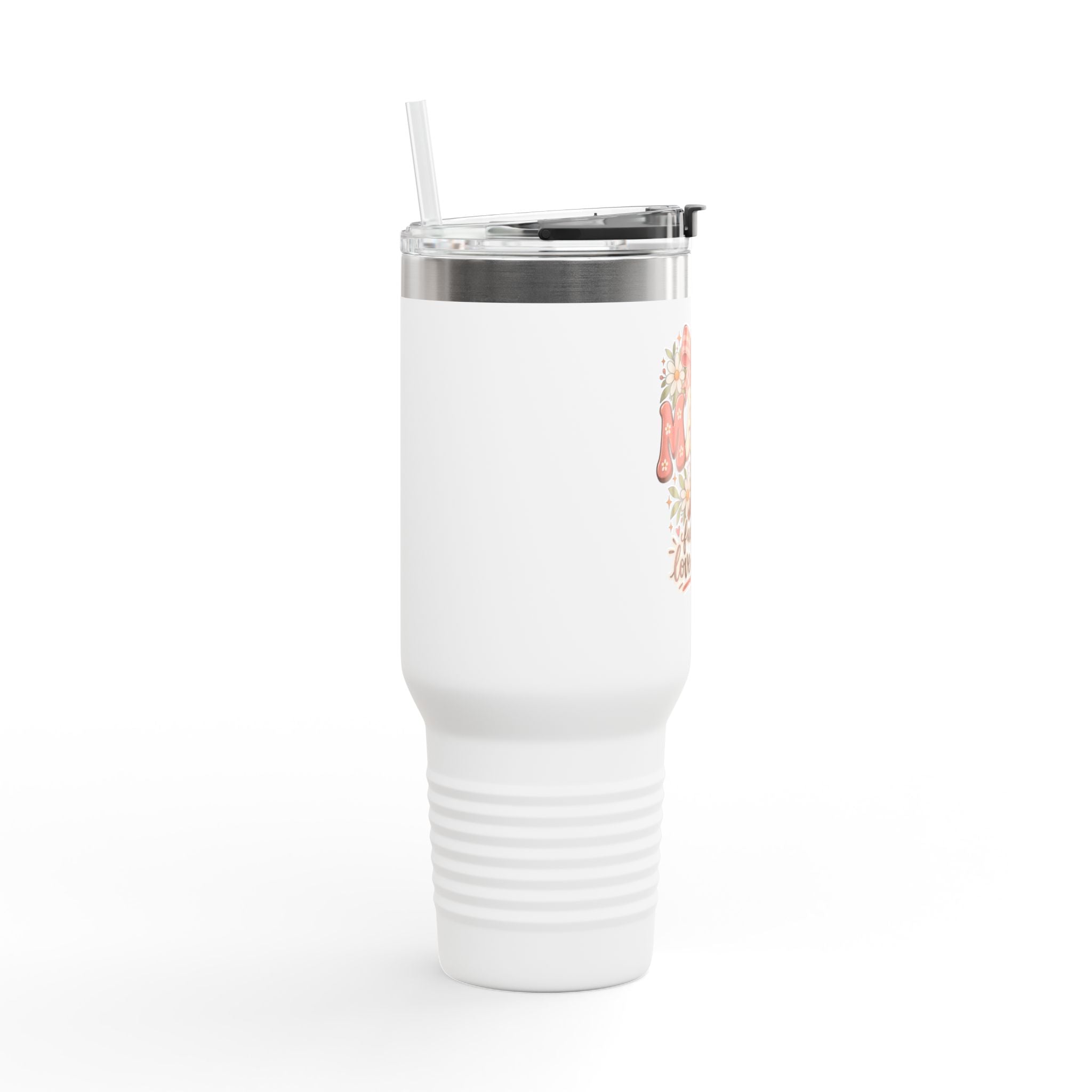 Mama Floral 40oz Insulated Travel Mug — "Fueled by Love & Coffee"