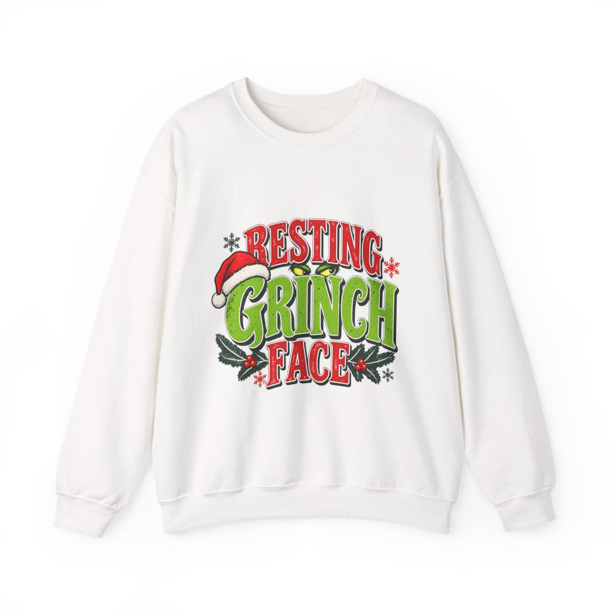 Crewneck Sweatshirt — "Resting Grinch Face" Christmas Graphic