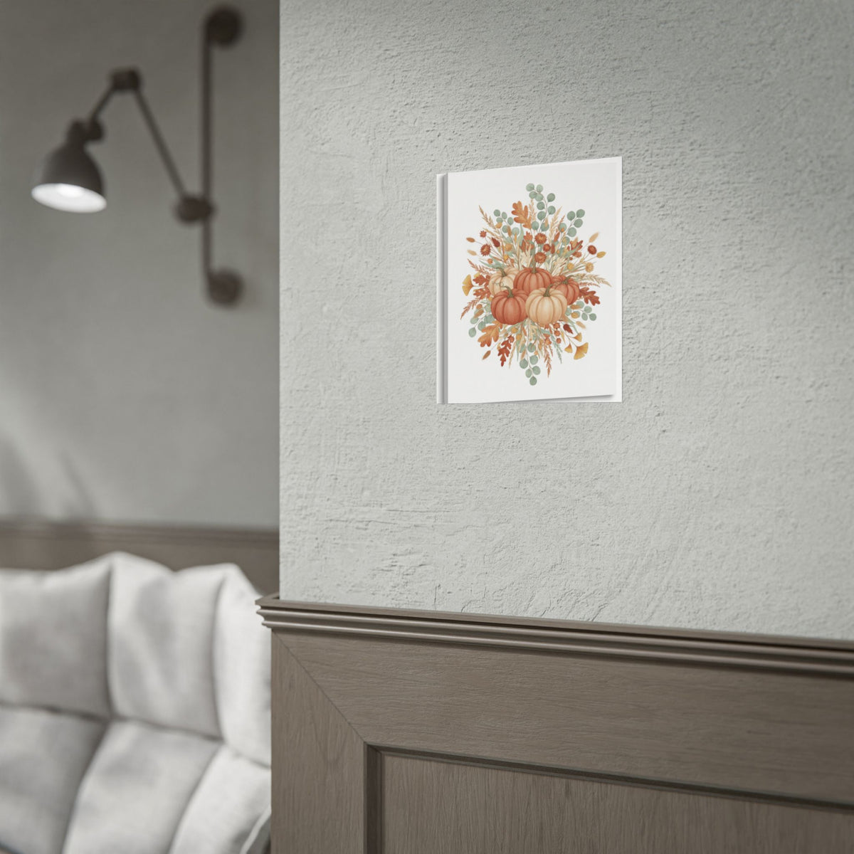 Fall Botanical Canvas Print | Cottagecore Pumpkin Wall Art | Farmhouse Home Decor | Autumn Canvas