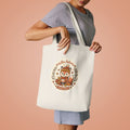 Hello Autumn Fox Tote Bag — Cute Fall Cotton Tote for Pumpkin Picking & Cozy Vibes