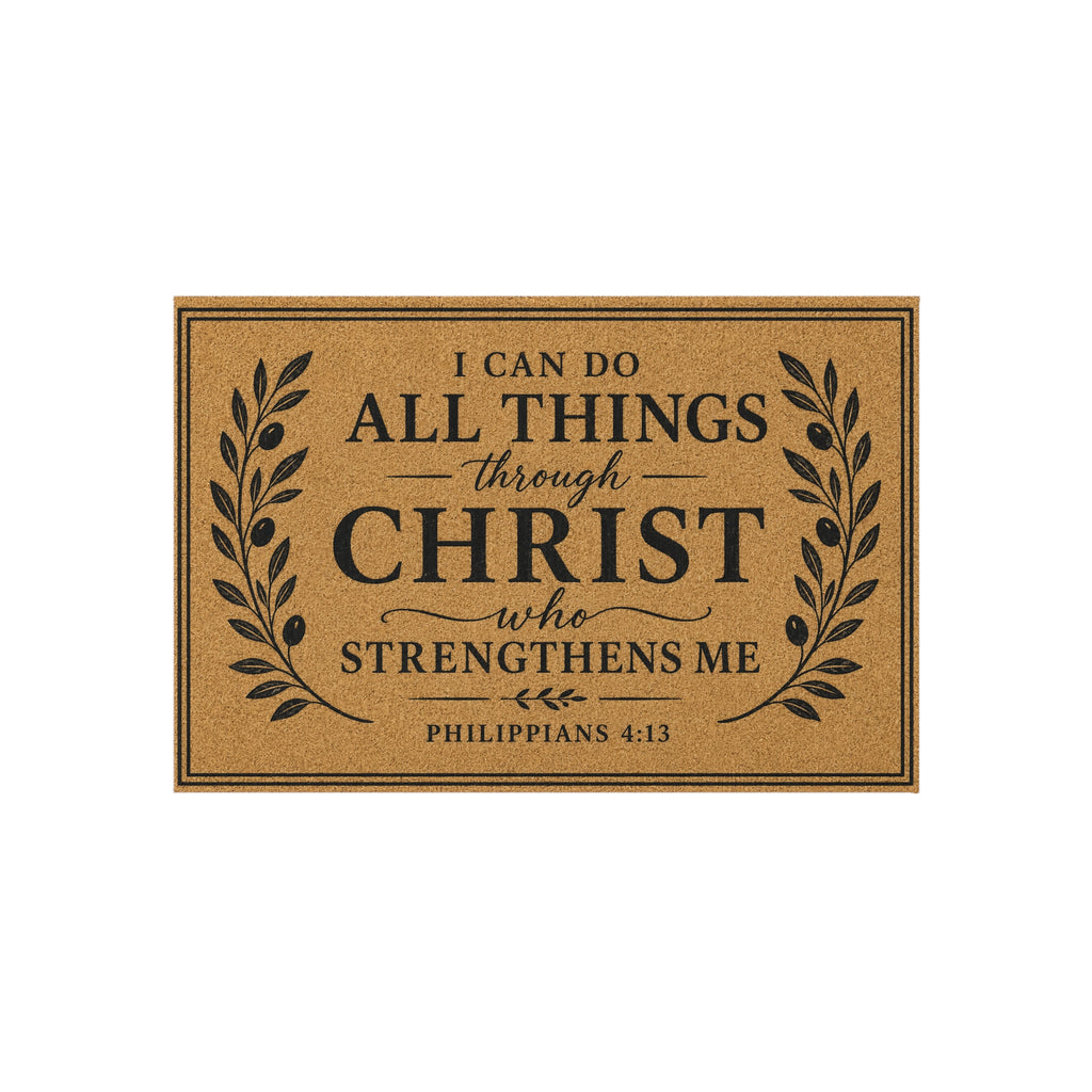 Outdoor Rug — "I Can Do All Things Through Christ" Doormat (Philippians 4:13)