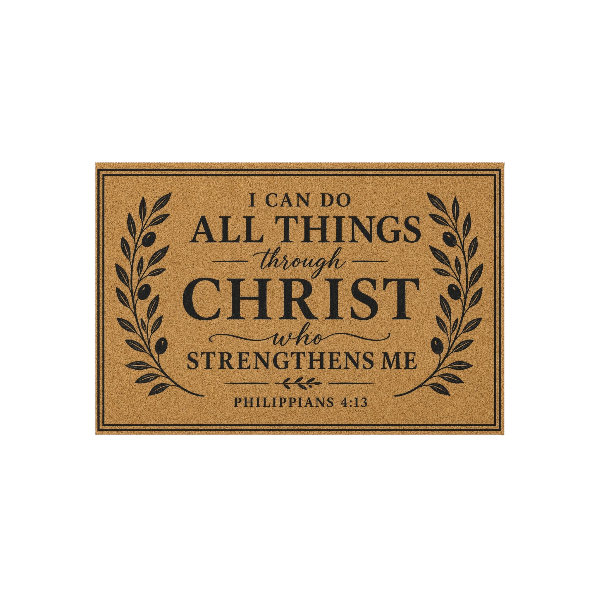 Outdoor Rug — "I Can Do All Things Through Christ" Doormat (Philippians 4:13)