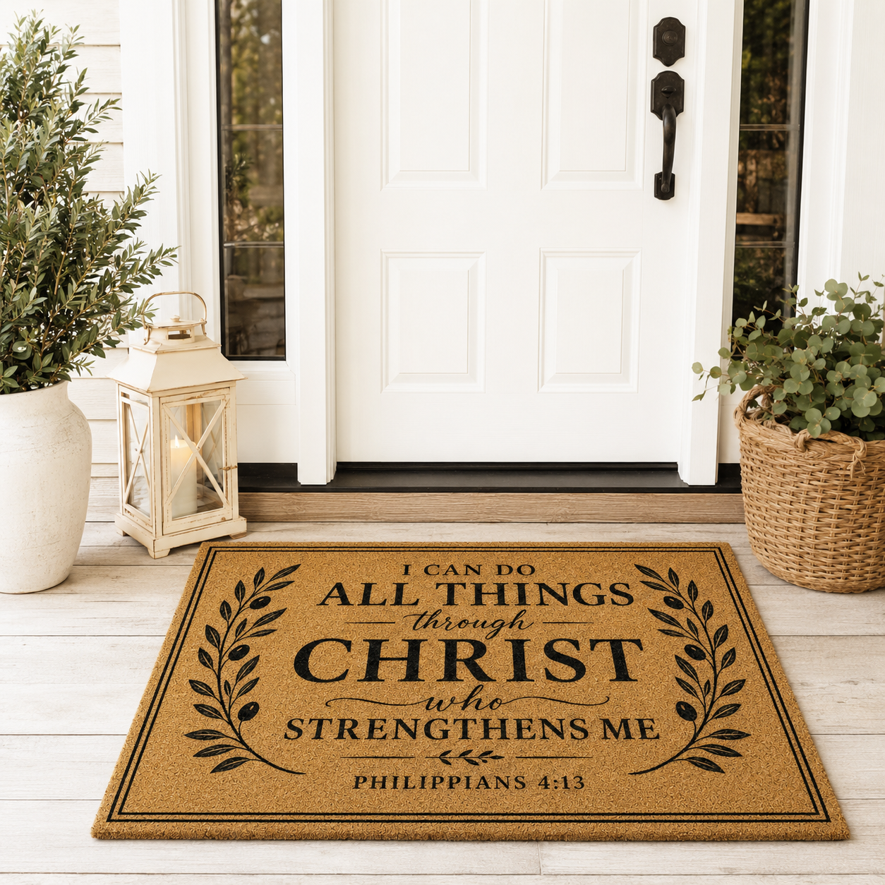 Outdoor Rug — "I Can Do All Things Through Christ" Doormat (Philippians 4:13)