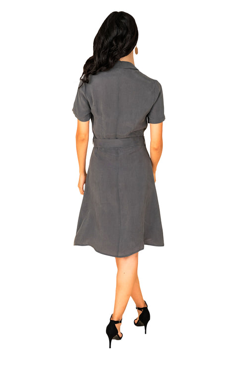 Belted Button-Down Shirt Dress