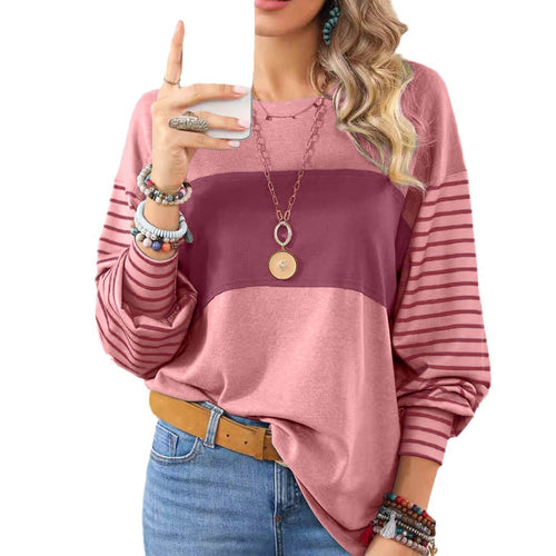 Striped Color Block Pullover Top