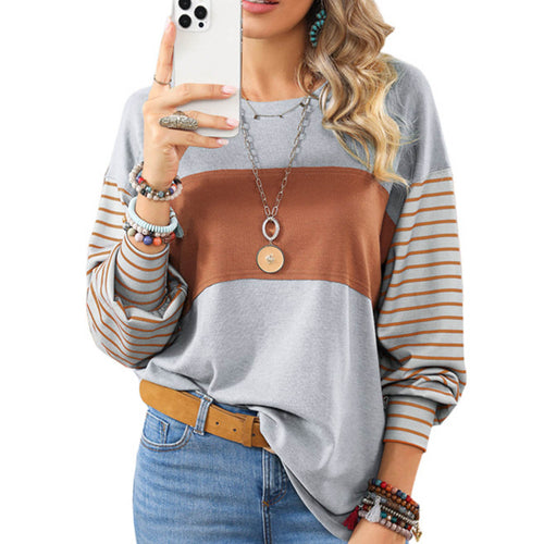Striped Color Block Pullover Top
