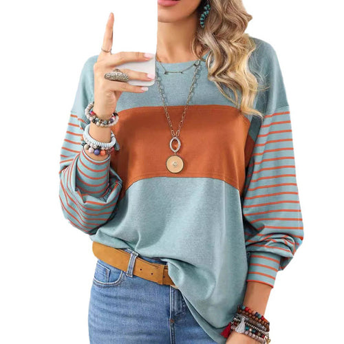 Striped Color Block Pullover Top
