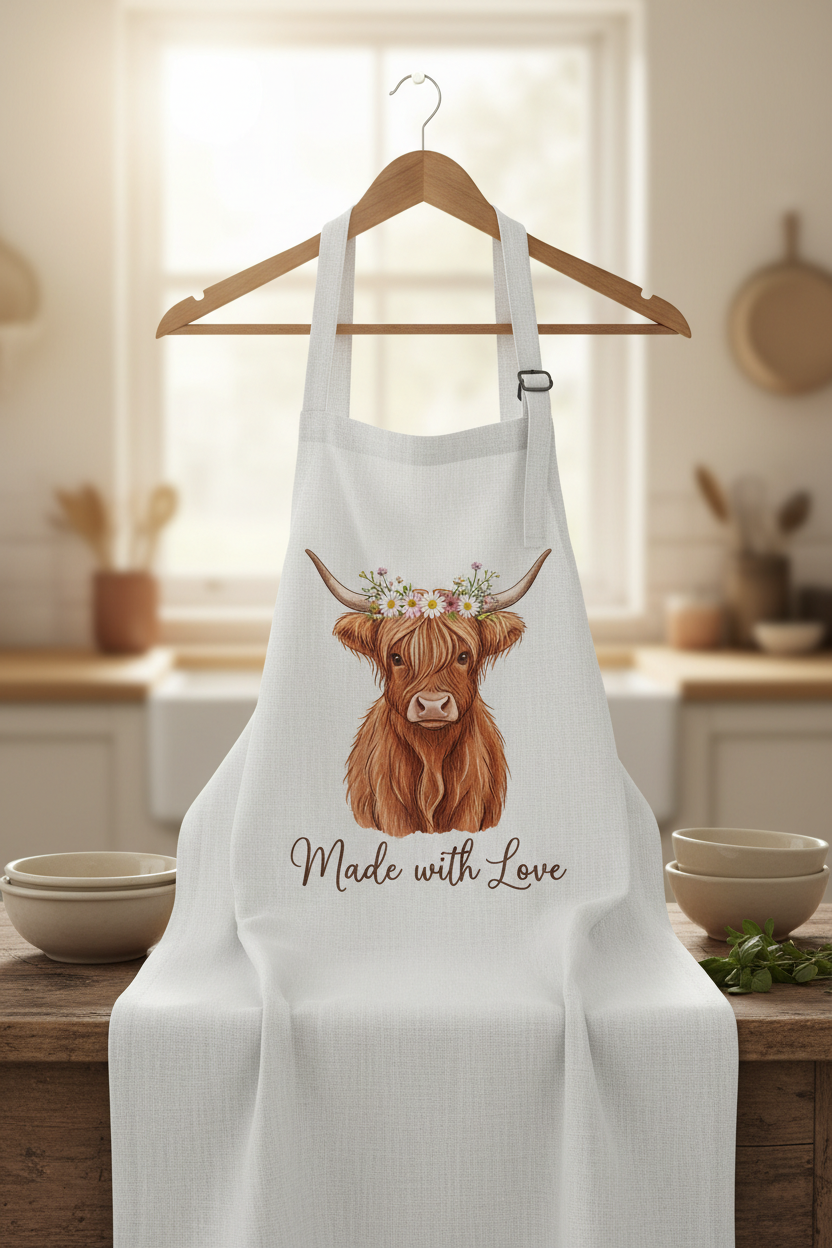 Highland Cow Kitchen Apron